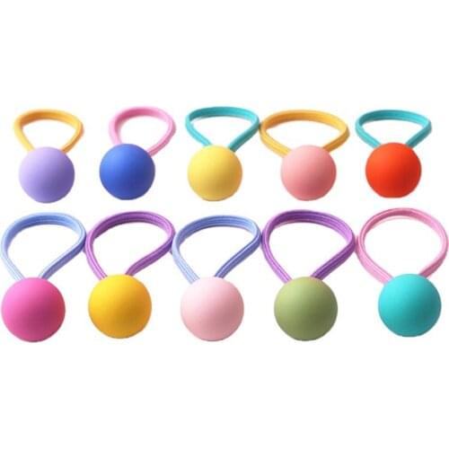 10Pcs/Set Baby Girls Cute Quicksand Cartoon Fruit Hair Bands Children Lovely Scrunchies Rubber Bands Kid Hair Accessories