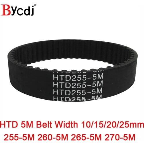 Arc HTD 5M rubber Timing belt C=255/260/265/270 width10/15/20/25mm HTD5M synchronous Belt 255-5M 260-5M 265-5M 270-5 closed-loop