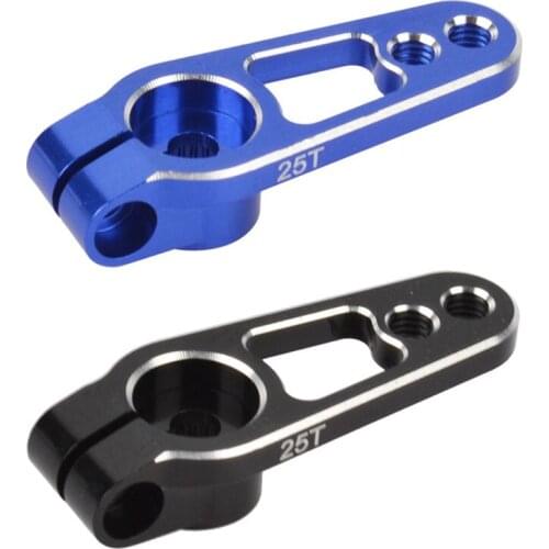 2PCS Aluminum Alloy 25T 31Mm Steering Servo Arm Horn For RC Car Crawler Parts,Blue & Black