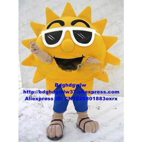 Sun Sunshine Summer Beach Sunshine Cool Joyful Sunglasses Mascot Costume Adult Character Television Theme Art Festival zx1313
