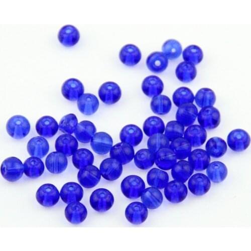 Mariage Crystal Chandelier Sapphire 4-10mm Glass Smooth Ball Beads For Birthday Party Wedding Decoration Crystal DIY