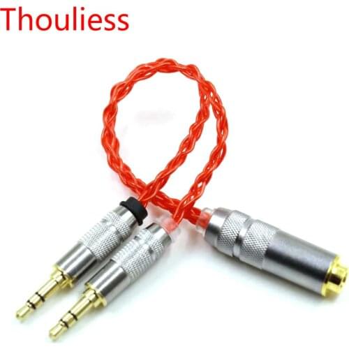 Thouliess UPOCC Single Crystal Silver 2x3.5mm Male to 4.4mm Balanced Female Adapter Cable for chord mojo Player 10cm Orange