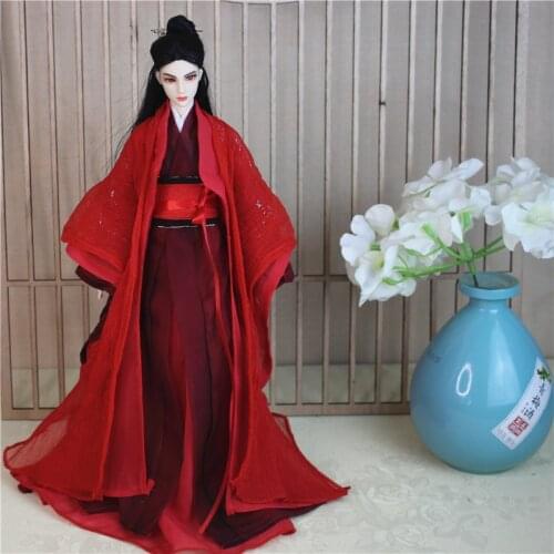 1/6 Scale 31cm Ancient Costume Chinese Hanfu Samurai Outfits Doll Full Set Joints Body Male Barbi Dolls Figure Model Toy Gift