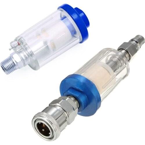 1Pcs 1/4 Inch Mini Oil Water Separator with Integrated Air Filter &1Pcs Inline 1/4 Inch Air Oil Water Separator Filter