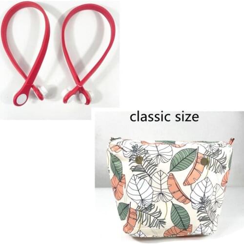 1 Piece White Insert Lining Inner Pocket and Red Long Handles For Classic/Mini Obag Tote Handbags 2021