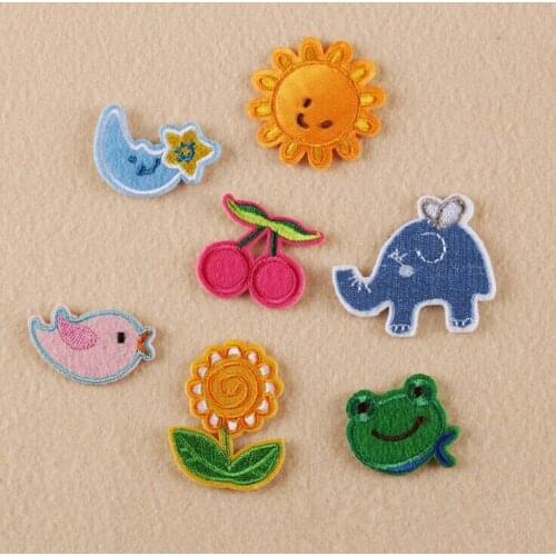 1 pcs mini size animal flowers embroidered iron on patches cloth accessories popular clothing bag hat Patches Appliques