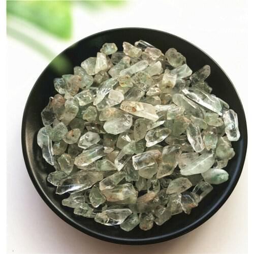 100g Natural Green Ghost Phantom Stone Crystal Quartz Gemstone Specimen Healing Natural Stones and Minerals