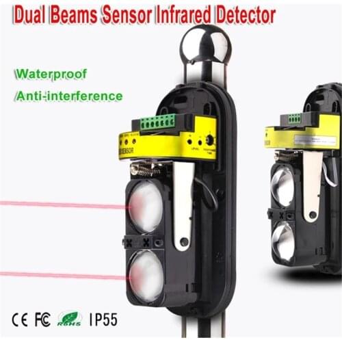 20M~150M Dual Beam Sensor photocells Active Infrared Intrusion Detector Safety Window Wall Barrier IR Outdoor Motion Alarm