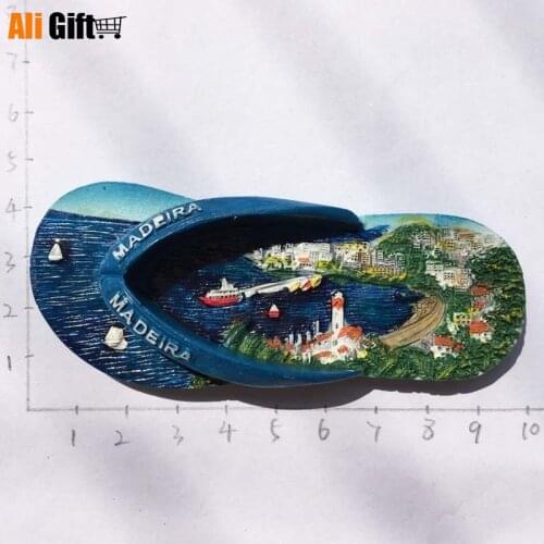 Portugal 1pcs Hot Sale Madeira Slippers 3D Fridge Magnets Tourism Souvenirs Refrigerator Magnetic Sticker Home Decoration