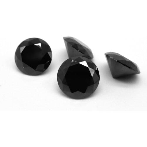 50pcs 3.5mm to 16mm 5A Factory Direct Price Round Machine Cut Black Lab Created Loose Cubic Zirconia Zircon Stone