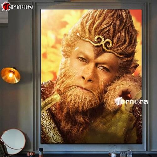Full Square round Diamond Painting Monkey King Portrait 5D Diamond Embroidery sale Mosaic Handmade Love Saint New Arrival Decor