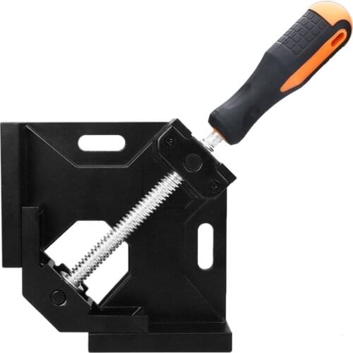 Aluminum Alloy Right Angle Clamp Single Handle 90° Adjustable Swing Jaw Corner Clip Clamp Tool For DIY Woodworking Hobbyist