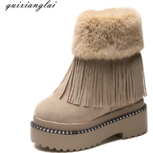 12CM super high heel boots 2020 new fashion Martin boots platform shoes wedges with thick bottoms increased tassel female boots