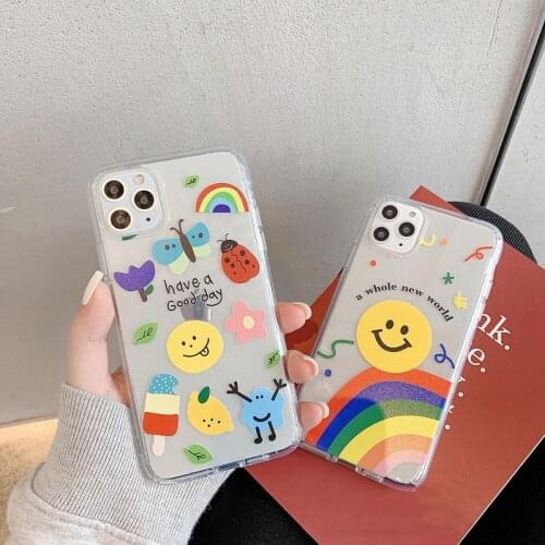 Funny Cute pattern Phone case For Samsung S20 S10 S8 S9 plus S10e a50 A51 A71 A70 S7 A5 a8 a9 a30 Note 8 9 10 plus Soft Cover