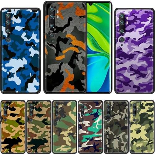 Camouflage Pattern Case For Xiaomi Mi Poco X3 NFC 10T Pro Note 10 Lite 9T 10S M3 11 CC9 CC9e A2 Shockproof Phone Cover Funda Sac