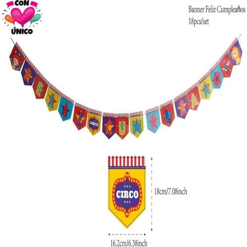 Conunico Circus Carnival Birthday Party Funny Acrobatics Clown Favor Supplies Festival Topper Decor Garland Cake Pick CC3642