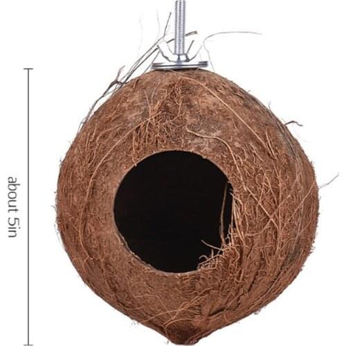 Bird Cage Toys Natural House Decoration Warm Home Hamster Squirrel Parrot Nest Breeding Parakeet Durable Coconut Shell Feeder