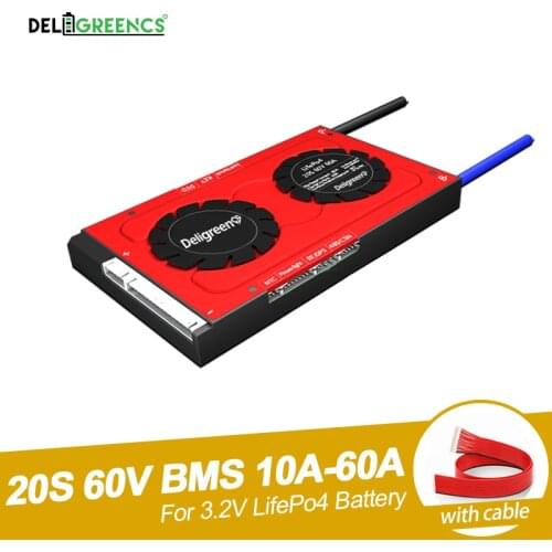 Deligreen 20S 30A 40A 50A 60A 60V PCM/PCB/BMS for 3.2V Rated LiFePO4 LFP battery pack for scooter and ebike