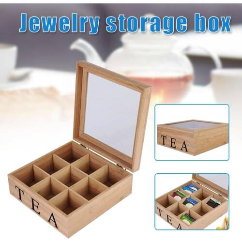 Retro Bamboo Wood Tea Storage Box Multifunctional Jewelry Organizer for Living Room Kitchen Bedroom Storage Boxe Organization