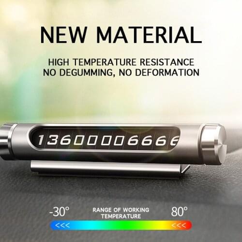 Car Styling Luminous Car Temporary Parking Card Rotate phone Number Card Magnetic Adsorption Design Park Plate Auto Accessories