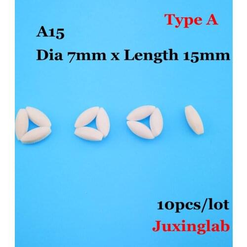 Laboratory PTFE magnetic stir bar A15 type A . A15 Dia7mm x length 15mm 10pcs / pack