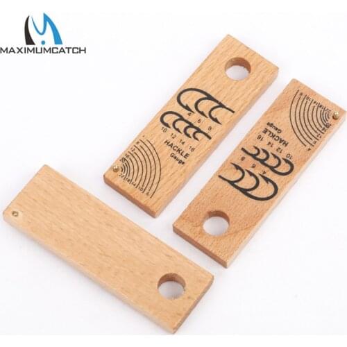 Maximumcatch 2Pcs/Lot Wooden Fly tying Hackle Gauge Fish Fly Tying Tool