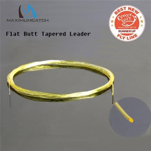 Maximumcatch 9ft/15ft 3X-6X Flat Butt Leader Fully Clear or Yellow With Clear Tip Fly Fishing Leader Line