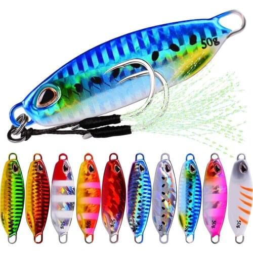 2021 Metal Slow Rocking Fishing Lure with Hook Weight 10g-50g Long Shot Luminous Hard Lure Fishing Accessories