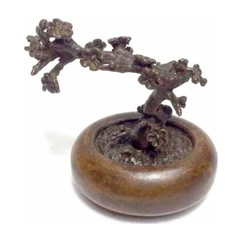 Mini solid red copper tea pet favorite table small ornaments plum blossom orchid bamboo chrysanthemum incense holder