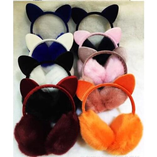 New Year Sale winter lovely Rabbit ears plush earmuffs womens warm ear muffs with bowknot Q032