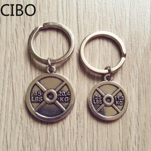 2019 New 25lbs * 45lbs WEIGHT & barbell Keychain * Fitness Crossfit Bodybuilding Gym