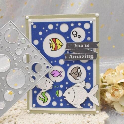New Circle Hollow Frame Metal Cutting Dies Stencil for DIY Scrapbooking Album Paper Cards Making Craft Fish Embossing Dies