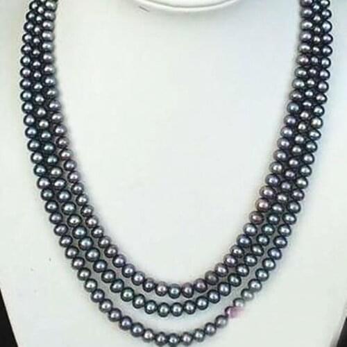 Fashion long chain 100inch natural 8-9mm black freshwater cultured round pearl beads necklace elegant women gifts jewelry MY4789