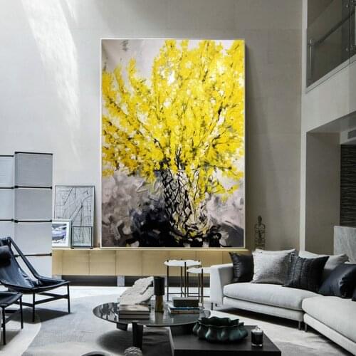 Canvas painting palette knife 3D texture caudros decoracion acrylic tree painting Wall art Pictures For Living Room home decor16