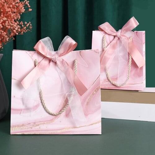 10X Marble Gift Box Pink Marble Bag Wedding Favours candy Boxes Paper Chocolate Boxes Package/Gift Bag Box for Party Baby Shower