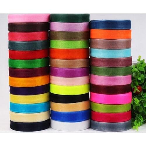 20mm Chiffon Organza Ribbons 45 Meters Length Wedding Chair Belt Decoration Valentines Day Gift Box Wrapping Christmas Ribbons