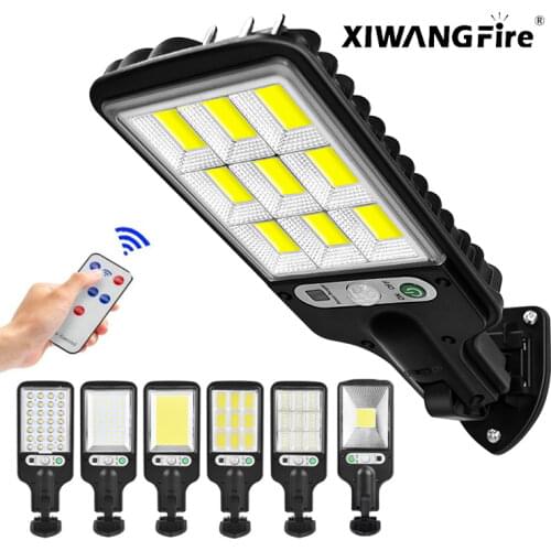 LED Solar Street Lights COB+SMD Outdoor Solar Lamp With 3 Light Mode Waterproof Motion Sensor Security Lighting for Garden Patio