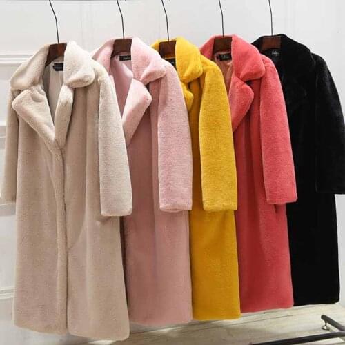 Imitation Mink Fur & Faux Fur Warm Women Coat 2021 New Fur Plush Jacket Female Long section Loose Thickening Fur Coat NUW533