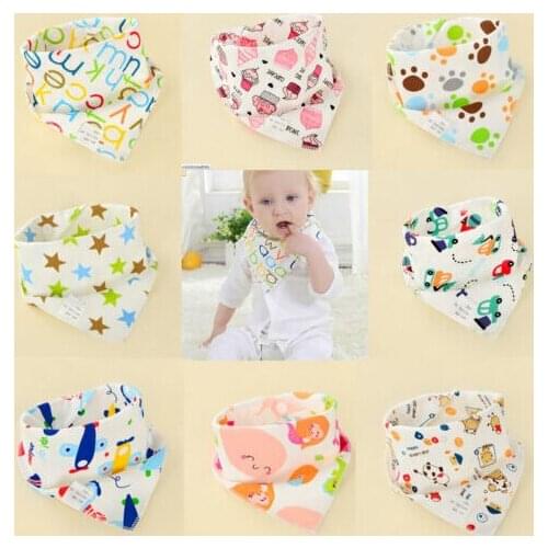 Babys Triangle Mouth Towel Feeding Salivary Towel Triangle Silk Towel Baby Triangle Saliva Cartoon Childrens Towel Bib