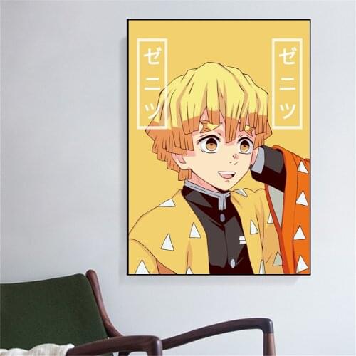 Teen room decoration Japanese classic anime Zenitsu agatsuma poster wall art printing modern Nordic modular canvas picture frame