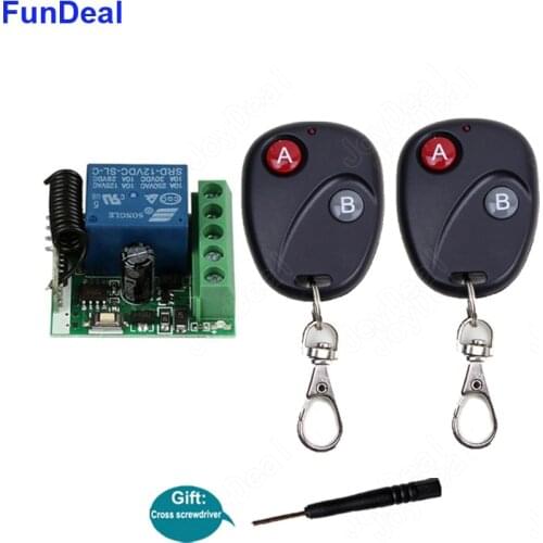 433 Mhz Universal Wireless Remote Control Switch DC 12V 1CH Relay Receiver Module & RF Transmitter Electric Door Access Control