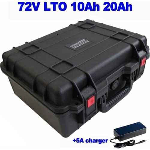 Waterproof LTO 72v 12Ah 25Ah lithium titanate Battery Pack 20000 cycles Rickshaw Golf cart thruster AGV RV EV UPS + 5A charger