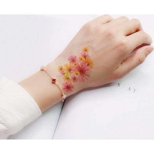 Waterproof Temporary Tattoo Sticker Flower Fake Tatto Small fresh Flash Tatoo Tatouage Wrist Foot Hand For Girl Women