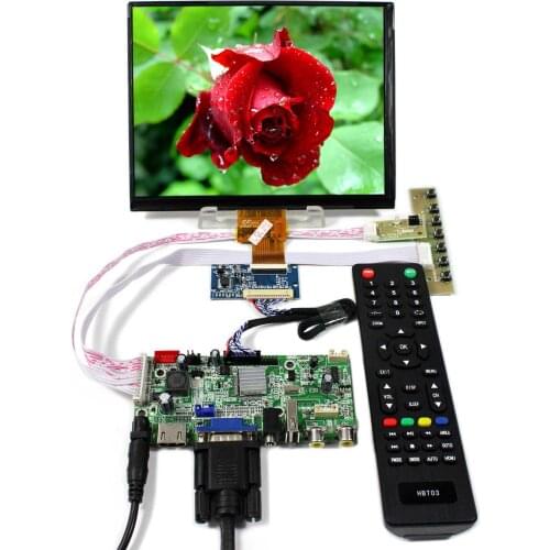 HD MI+VGA+AV+Audio+USB LCD Controller Board 8" HJ080IA-01E 1024x768 IPS LCD Panel