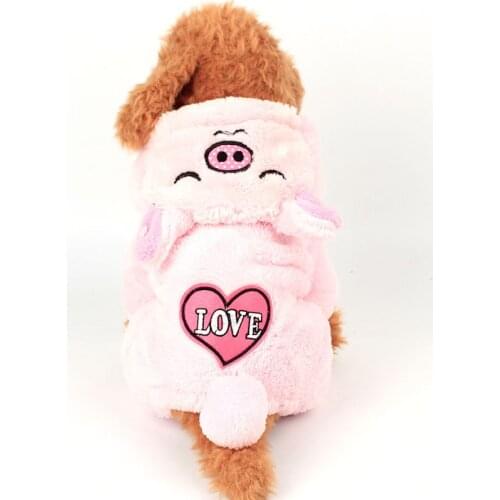 Winter Warm Dog Clothes Pet Costume Cute Pig Elephant Puppy Dog Coat Hoodie Keep Warm Thicken Pet Cat Costume for Cold Weather