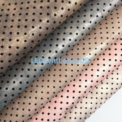 1PC 21X29CM Flocking Dots Synthetic Leather Fabric Leather Sheets, PU Leather For Making Bows LEOsyntheticoDIY 6S25A