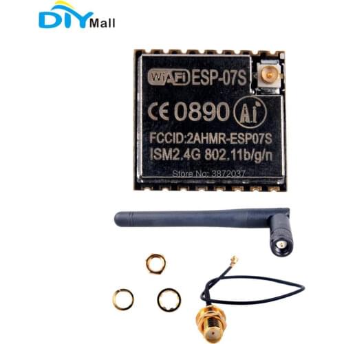 10pcs/lot ESP8266 ESP-07S Serial to Wifi Wireless Module 2.4G 3DBI Antenna U.FL to Female SMA Cable for Arduino