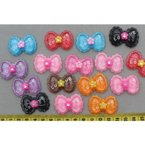 100pcs lovely Bow Rhinestone Cabochon 35mm Cell phone decor, hair accessory supply, embellishment, DIY project supply