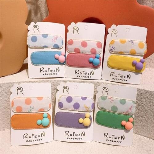 2PCS Hair Clips For Girls Dot Print Hair Pins Baby Hair Accessories Set Kids Party Show Hair Styling Tools Barrettes Headdress