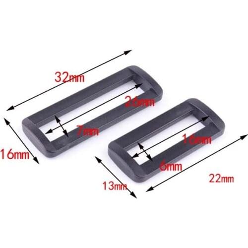 20PCS/lot plastic black color Rectangle Ring Buckle webbing Belt ribbon for backpack bag